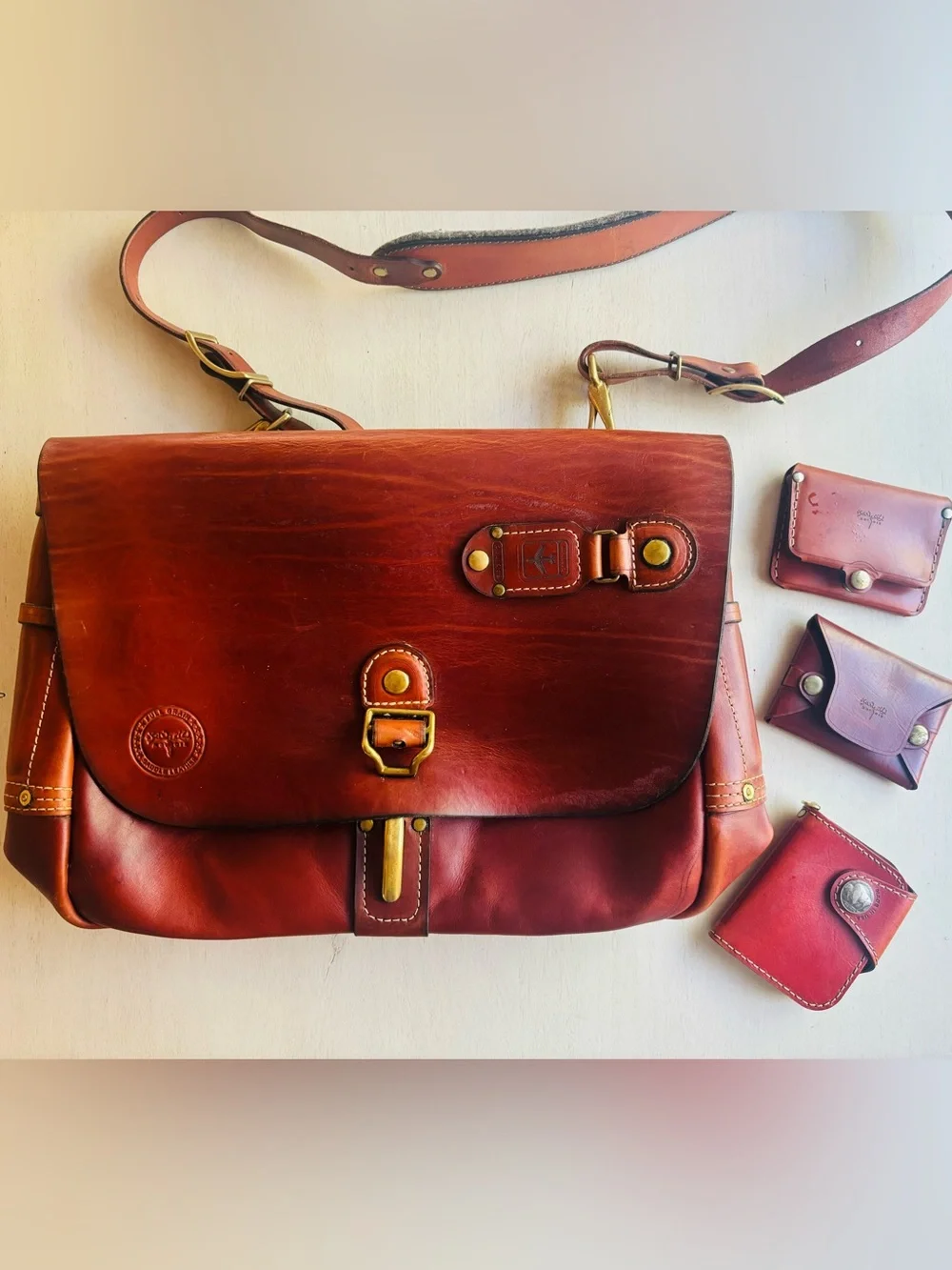 Moose Leather Luggage Bag w/ accessories